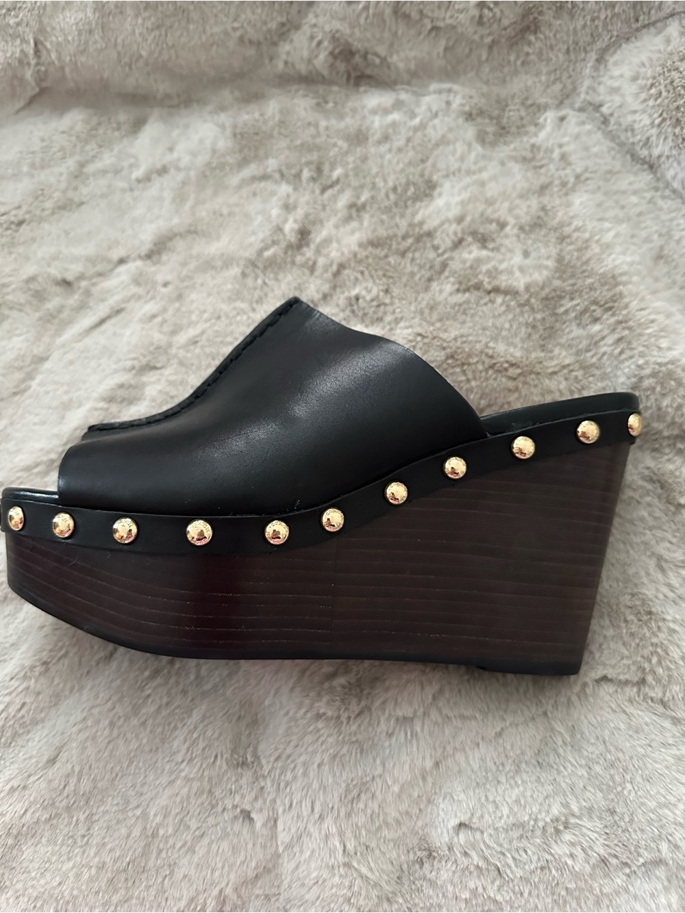 NWOT COACH Hellena Sandals Black Semi Matte Calf - Picture 5 of 6